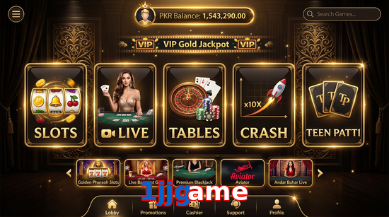 Main screen of 1Jjgame casino page for PK players